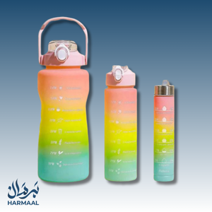 3 PCS Water Bottles With Straw