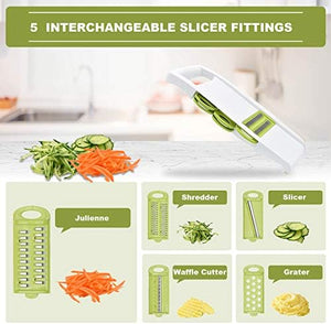 5-in-1 Stainless Steel Vegetable Slicer & Grater