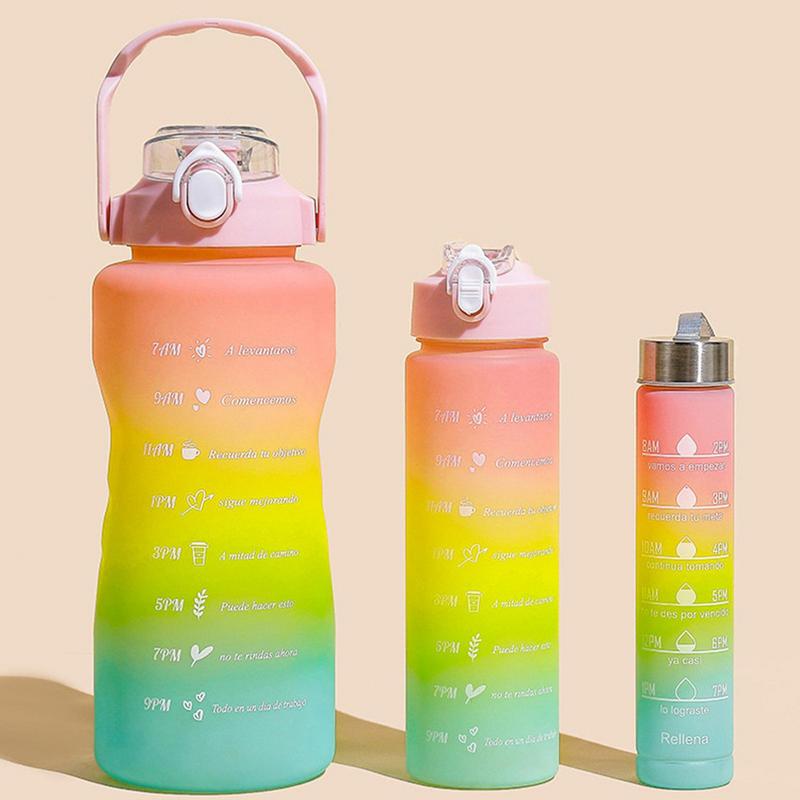 3 PCS Water Bottles With Straw