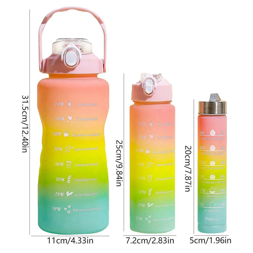 3 PCS Water Bottles With Straw